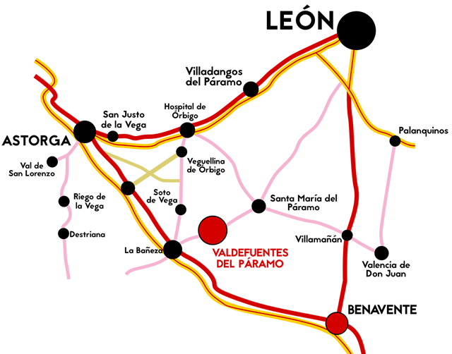 LOCALIZACIÓN EN VALDEFUENTES DEL PÁRAMO Taller Agrícola Guerra